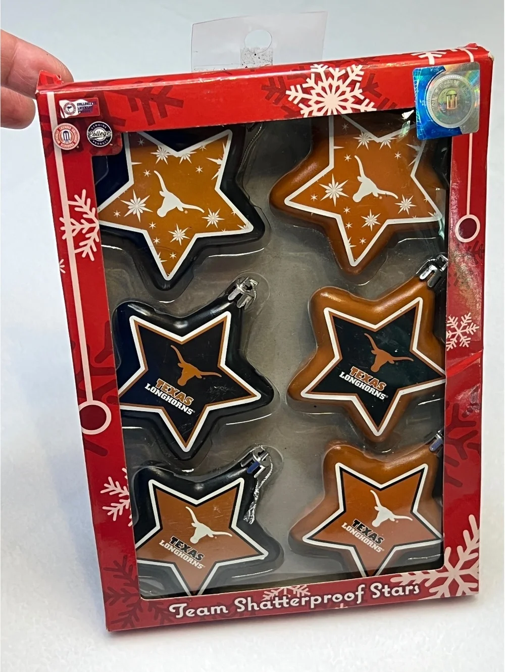 Forever Collectibles Texas Longhorns Team Shatterproof Star Ornaments - Set of 6